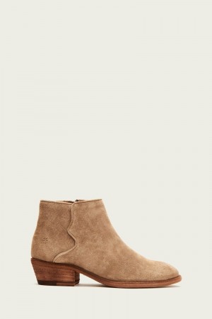 Beige Frye Carson Piping Women Mid Calf Boots | GKZQ18495