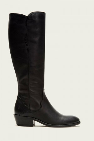 Black Frye Carson Piping Tall Women Knee-high Boots | EYQP73962