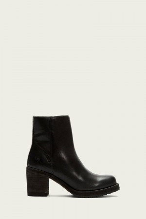 Black Frye Karen Inside Zip Short Women Ankle Boots | STQH31985