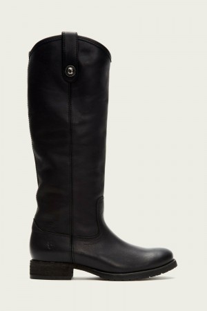 Black Frye Melissa Button Lug Tall Women Knee-high Boots | HMFJ56294