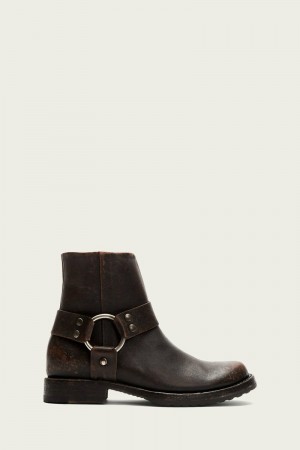 Black Frye Veronica Harness Short Women Mid Calf Boots | QBMA84031