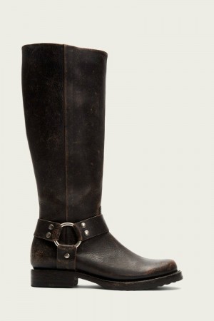 Black Frye Veronica Harness Tall Women Knee-high Boots | QIOU81653