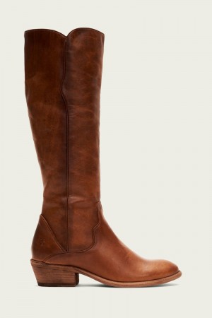 Brown Frye Carson Piping Tall Women Knee-high Boots | UPXH80634