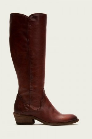 Brown Frye Carson Piping Tall Women Knee-high Boots | GVHB49657