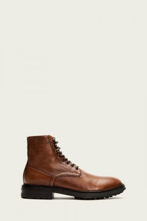 Brown Frye Greyson Men Lace Up Boots | QWNC64213