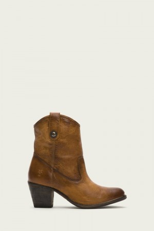 Brown Frye Jackie Button Short Women Ankle Boots | VJNO95146