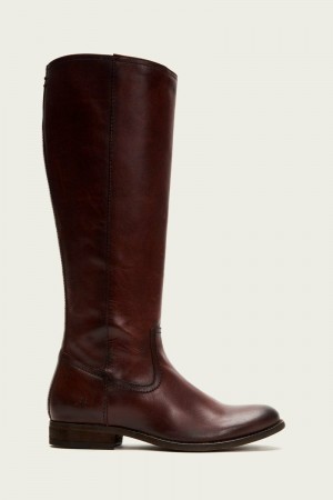 Brown Frye Melissa Inside Zip Tall Women Wide Calf Boots | ZEUY64208