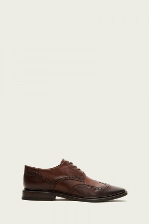 Brown Frye Paul Wingtip Men Oxfords | RMAF01678