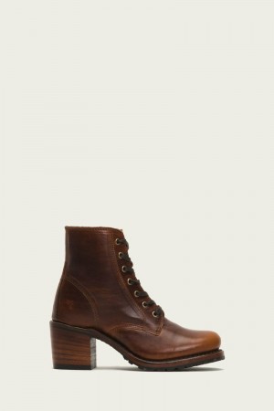 Brown Frye Sabrina 6G Lace Up Women Mid Calf Boots | EVBT37528