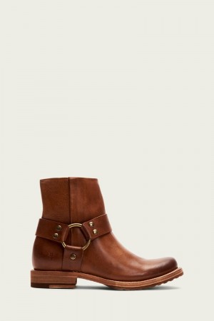 Brown Frye Veronica Harness Short Women Mid Calf Boots | YJON71452