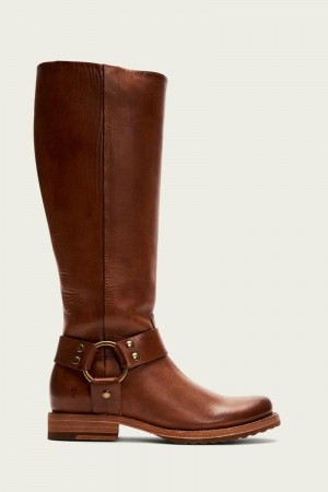 Brown Frye Veronica Harness Tall Women Knee-high Boots | HKXR29601