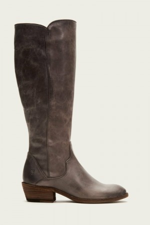 Deep Grey Frye Carson Piping Tall Women Knee-high Boots | ROLS14378