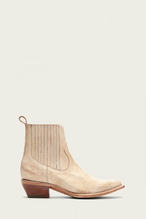 White Frye Sacha Chelsea Women Ankle Boots | FUOX59106