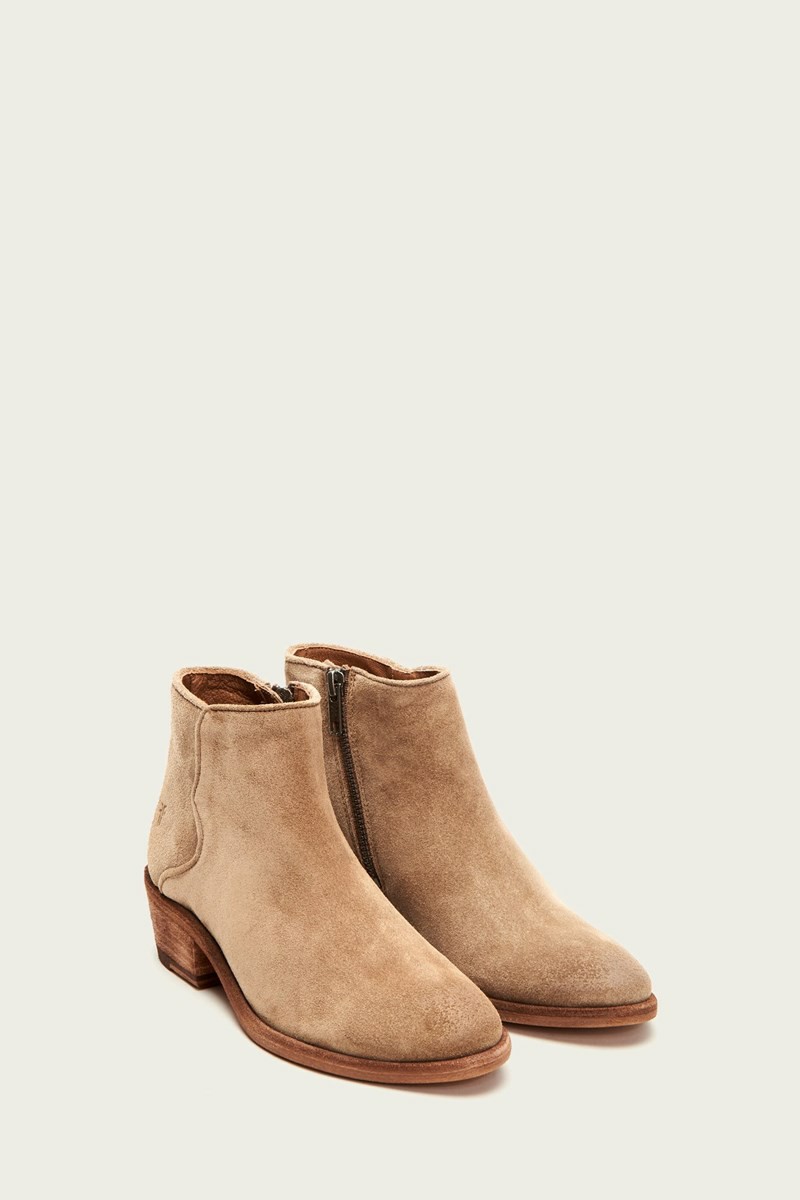 Beige Frye Carson Piping Women Booties | WUXT25196