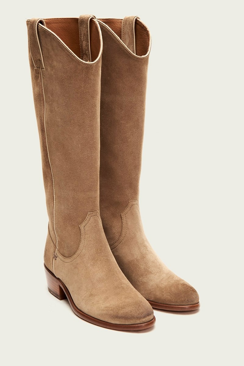 Beige Frye Carson Pull On Women Knee-high Boots | KBYZ28963