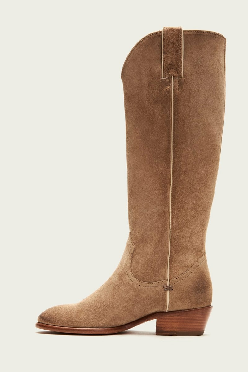 Beige Frye Carson Pull On Women Knee-high Boots | KBYZ28963