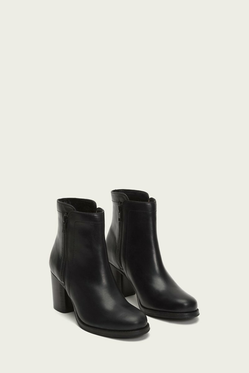 Black Frye Addie Double Zip Women Ankle Boots | HKBQ84796