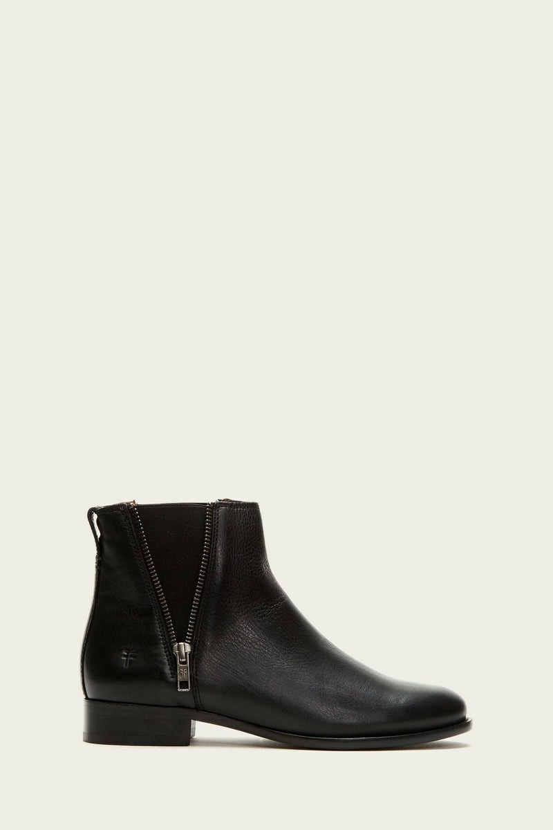 Black Frye Carly Zip Chelsea Women Ankle Boots | PLOK47320