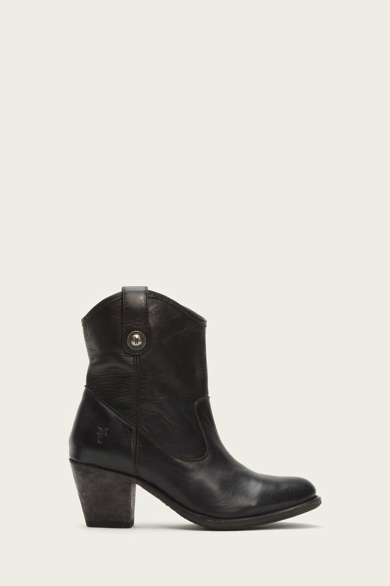 Black Frye Jackie Button Short Women Ankle Boots | TDES68721