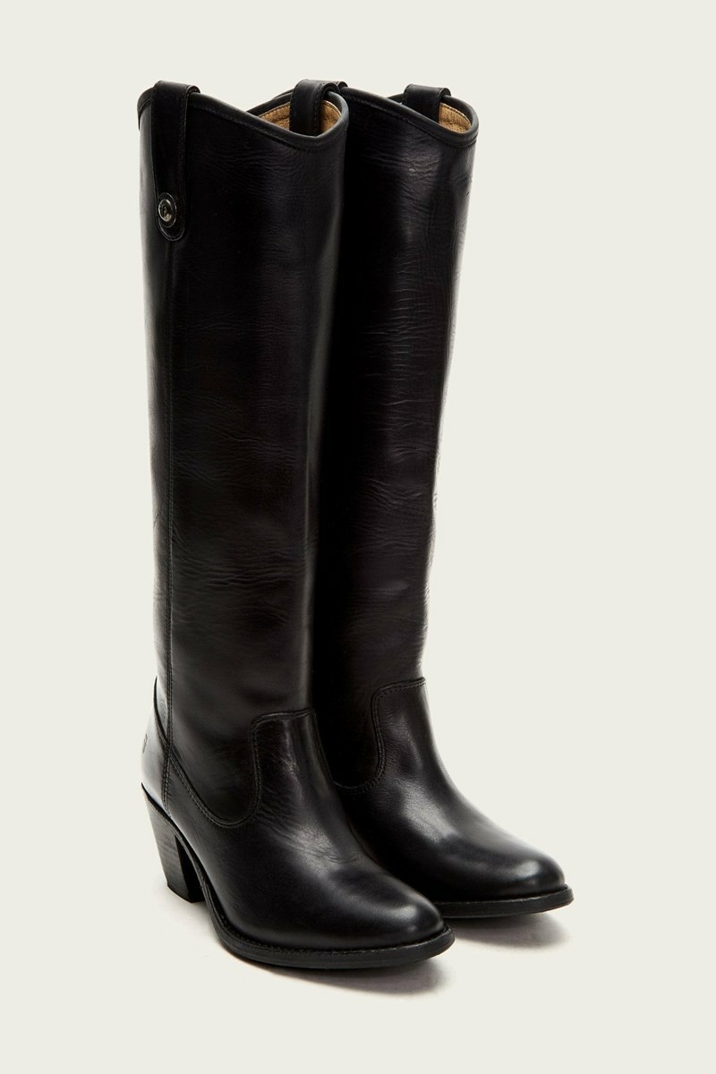 Black Frye Jackie Button Women Knee-high Boots | RKWT58069