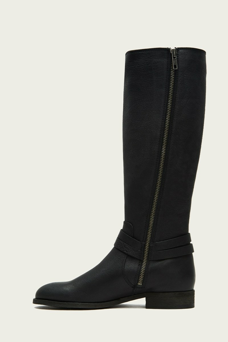 Black Frye Melissa Belted Tall Women Knee-high Boots | ZWBN46985