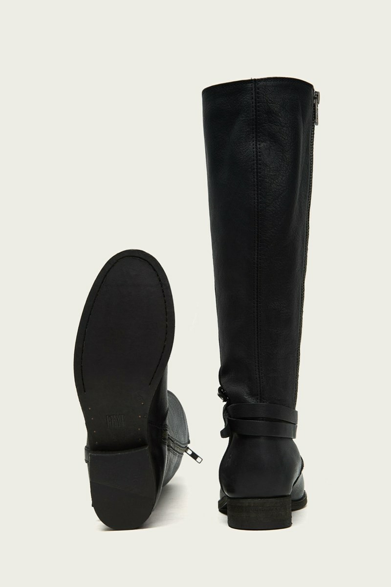 Black Frye Melissa Belted Tall Women Knee-high Boots | ZWBN46985