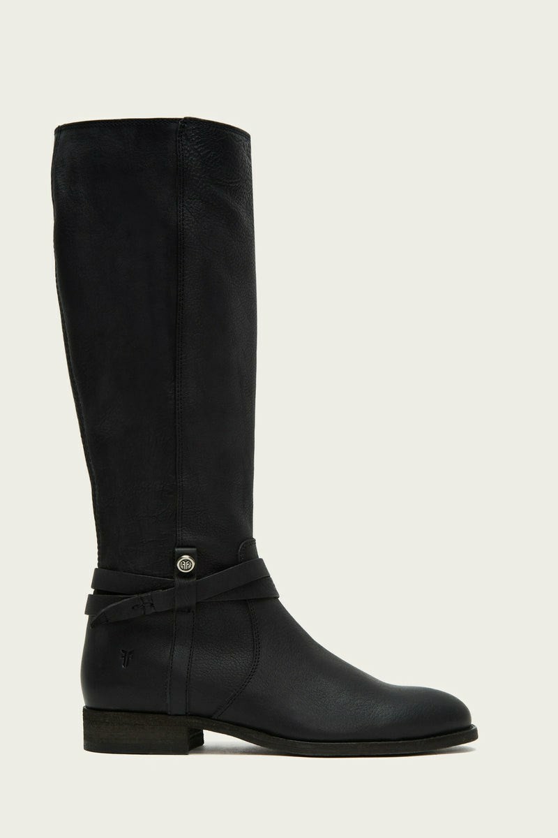 Black Frye Melissa Belted Tall Women Knee-high Boots | ZWBN46985