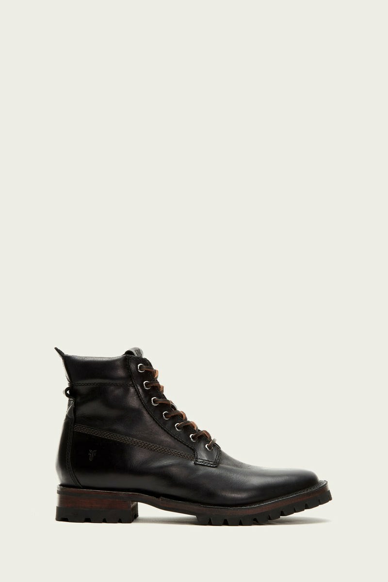 Black Frye Union Workboot Men Lace Up Boots | OHCY95813