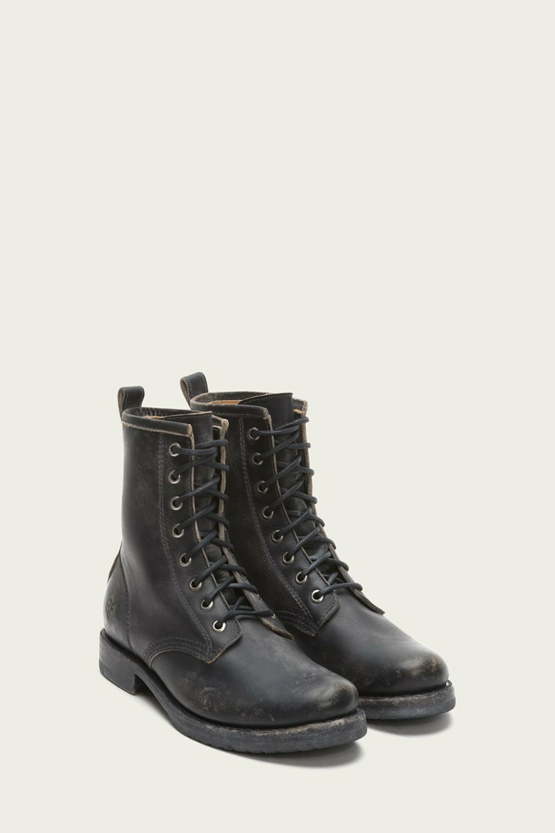 Black Frye Veronica Combat Women Mid Calf Boots | OTGY72941