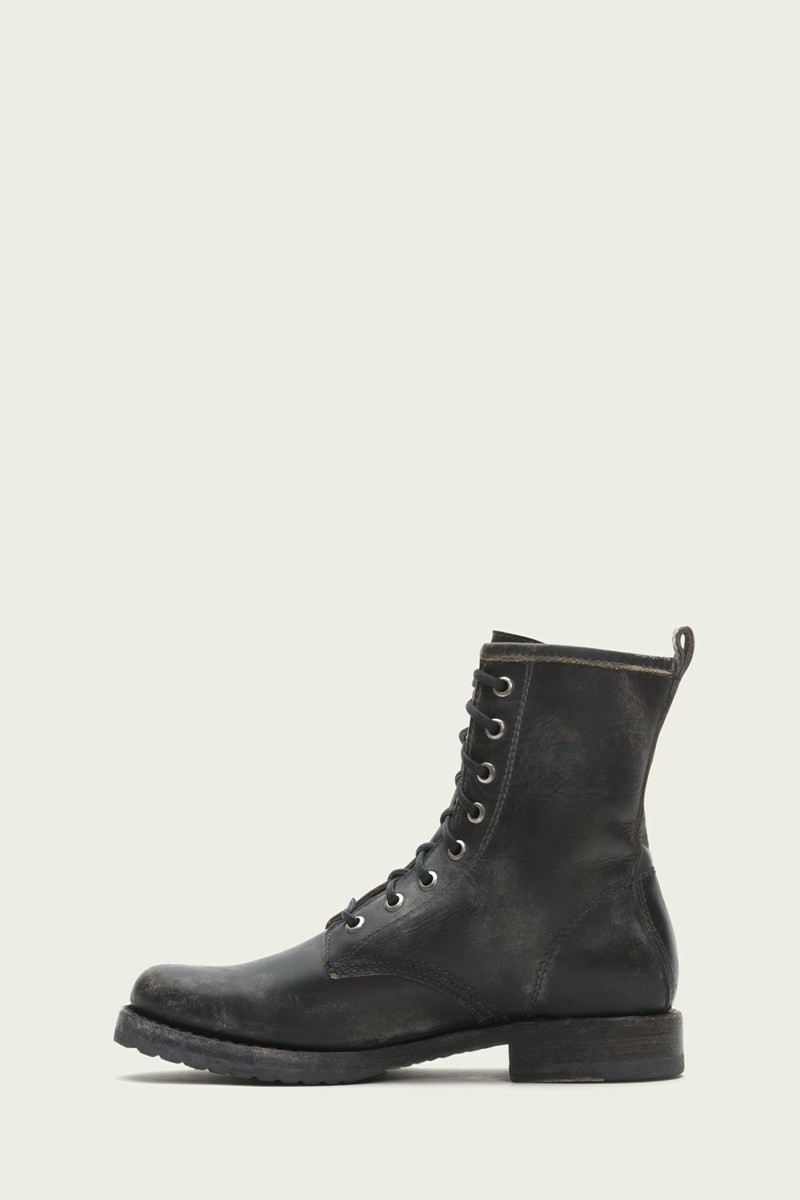 Black Frye Veronica Combat Women Mid Calf Boots | OTGY72941