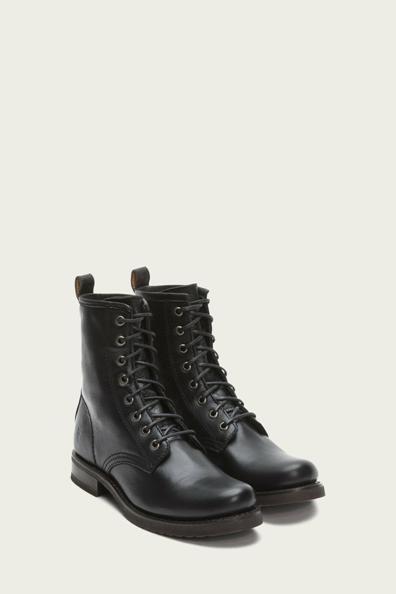 Black Frye Veronica Combat Women Mid Calf Boots | LTWI80231