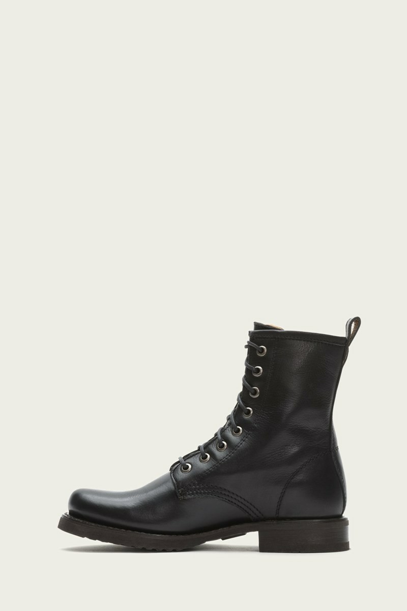 Black Frye Veronica Combat Women Mid Calf Boots | LTWI80231