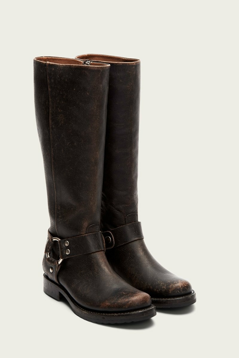 Black Frye Veronica Harness Tall Women Knee-high Boots | QIOU81653