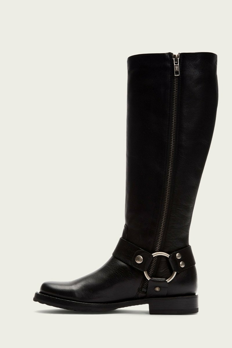 Black Frye Veronica Harness Tall Women Knee-high Boots | JWNQ32906