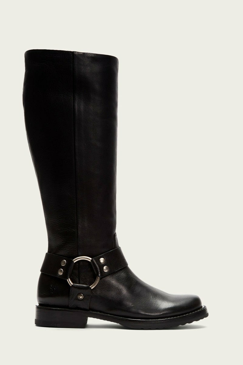 Black Frye Veronica Harness Tall Women Knee-high Boots | JWNQ32906