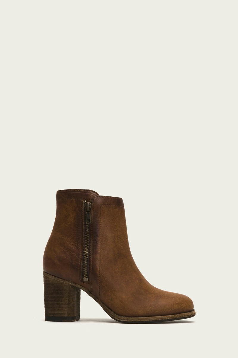 Brown Frye Addie Double Zip Women Ankle Boots | FJGU67083