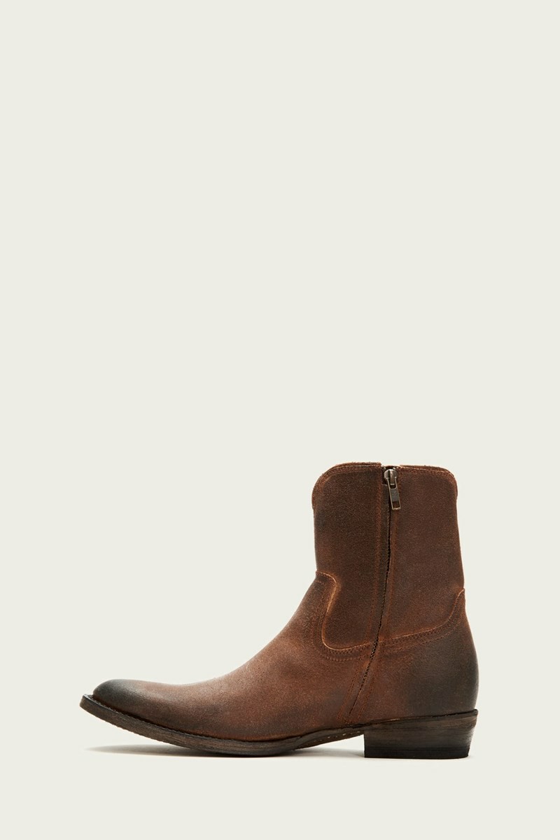 Brown Frye Austin Inside Zip Men Western Boots | OWJX69054