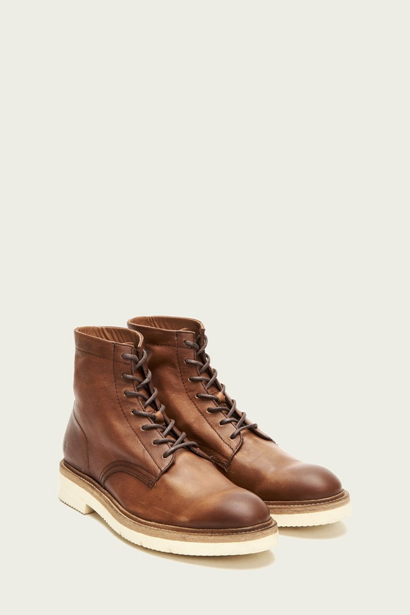 Brown Frye Bowery Light Men Lace Up Boots | IANV21870