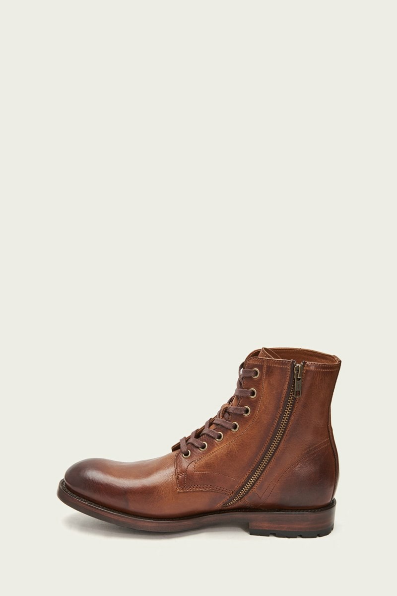 Brown Frye Bowery Men Lace Up Boots | AXCQ98536