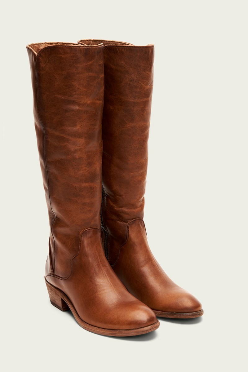 Brown Frye Carson Piping Tall Women Knee-high Boots | UPXH80634