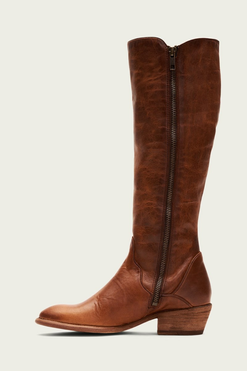 Brown Frye Carson Piping Tall Women Knee-high Boots | UPXH80634