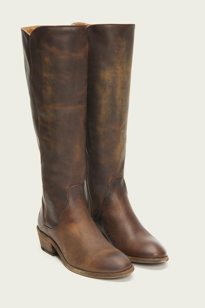 Brown Frye Carson Piping Tall Women Knee-high Boots | AWFS24501