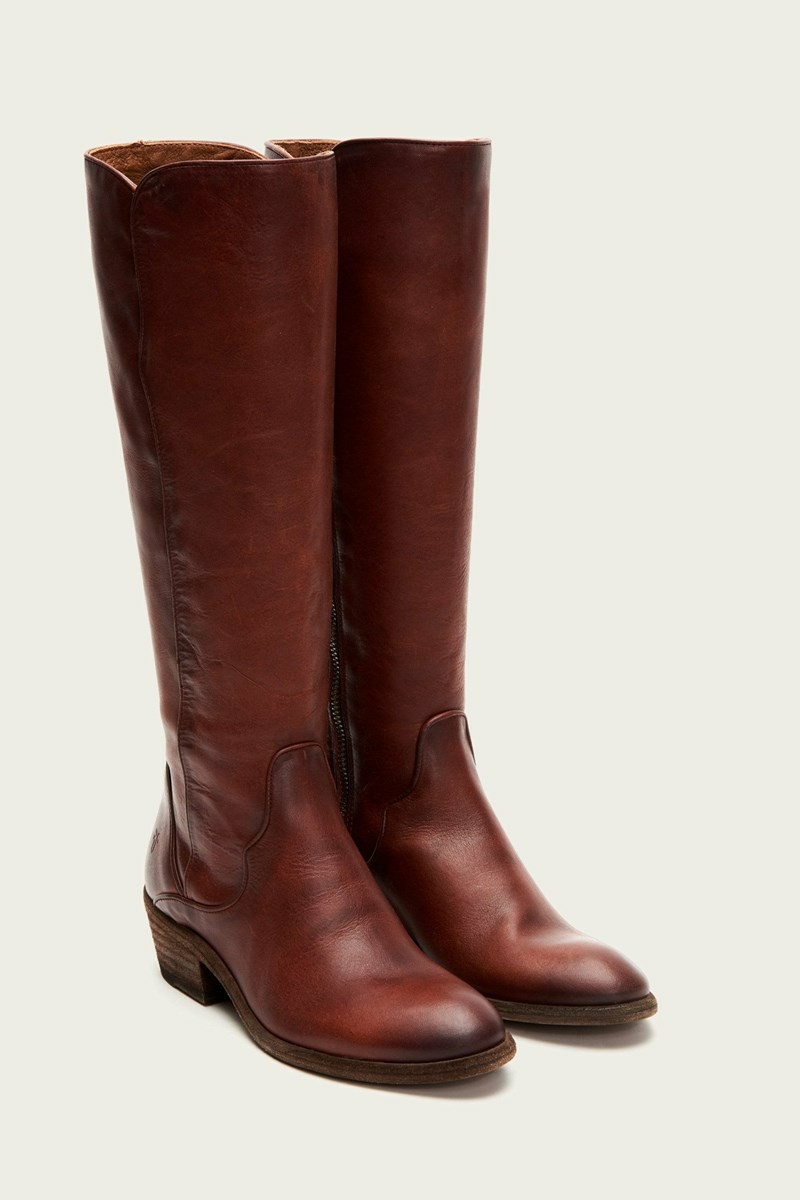 Brown Frye Carson Piping Tall Women Knee-high Boots | GVHB49657