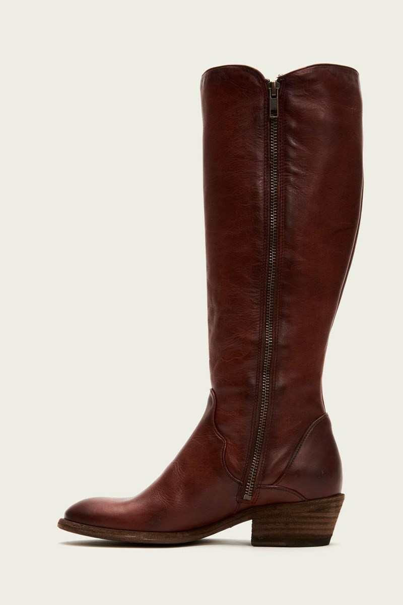 Brown Frye Carson Piping Tall Women Knee-high Boots | GVHB49657