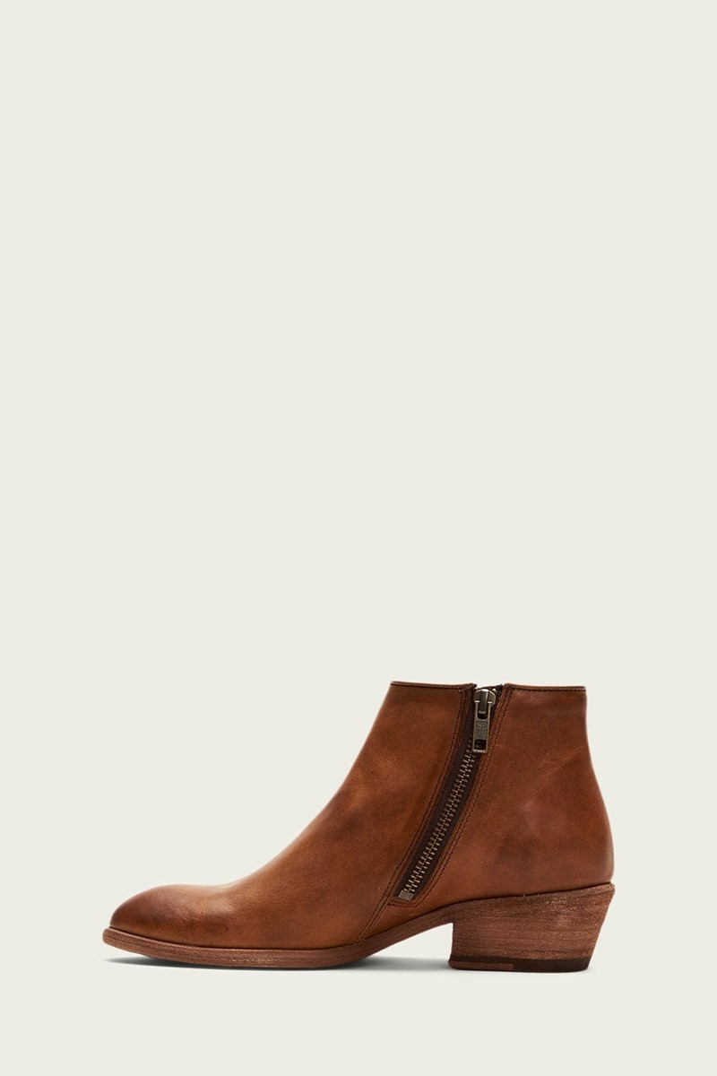 Brown Frye Carson Piping Women Booties | CWJS80174