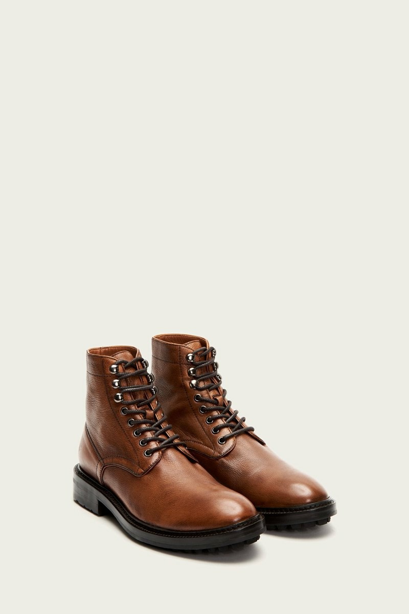 Brown Frye Greyson Men Lace Up Boots | QWNC64213