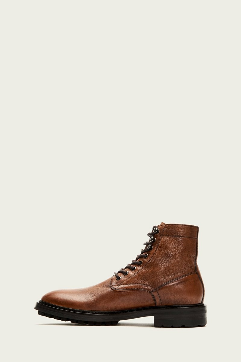 Brown Frye Greyson Men Lace Up Boots | QWNC64213