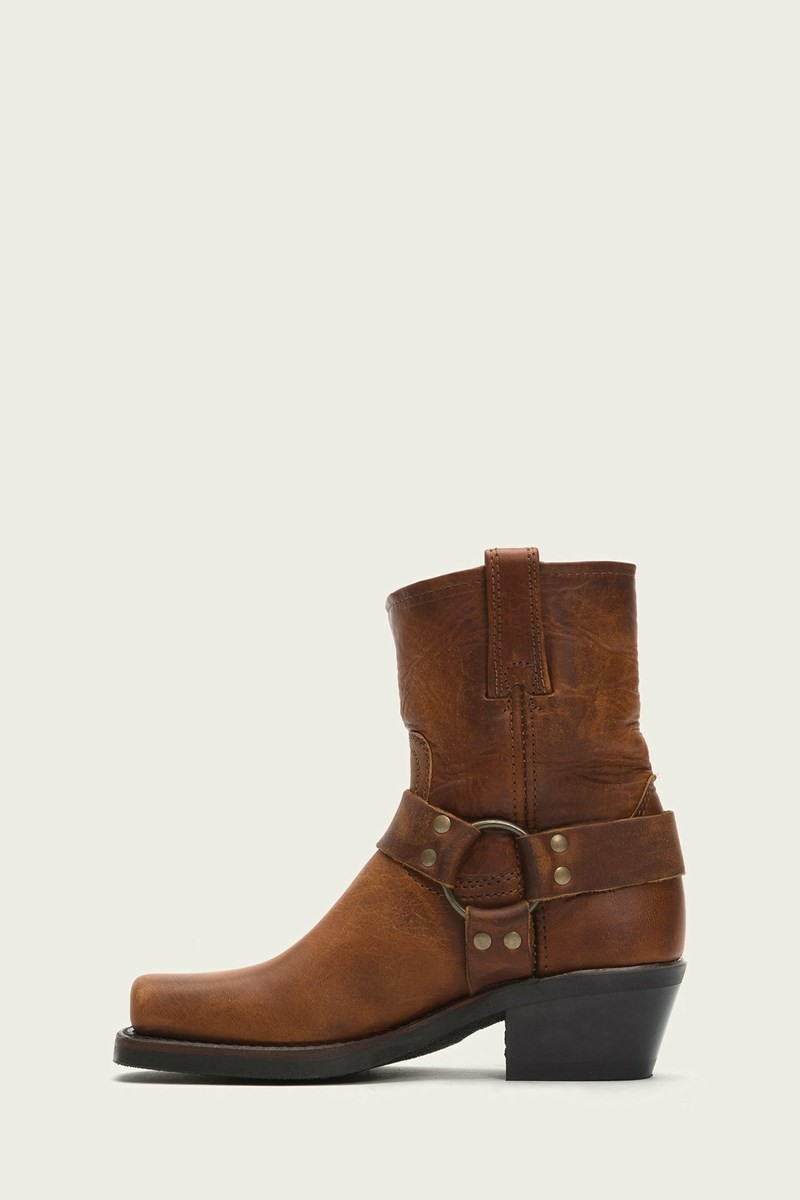 Brown Frye Harness 8R Women Booties | AHVR78316