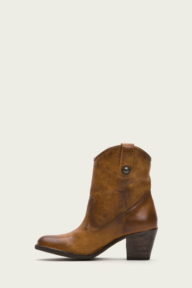 Brown Frye Jackie Button Short Women Ankle Boots | CXZS38672