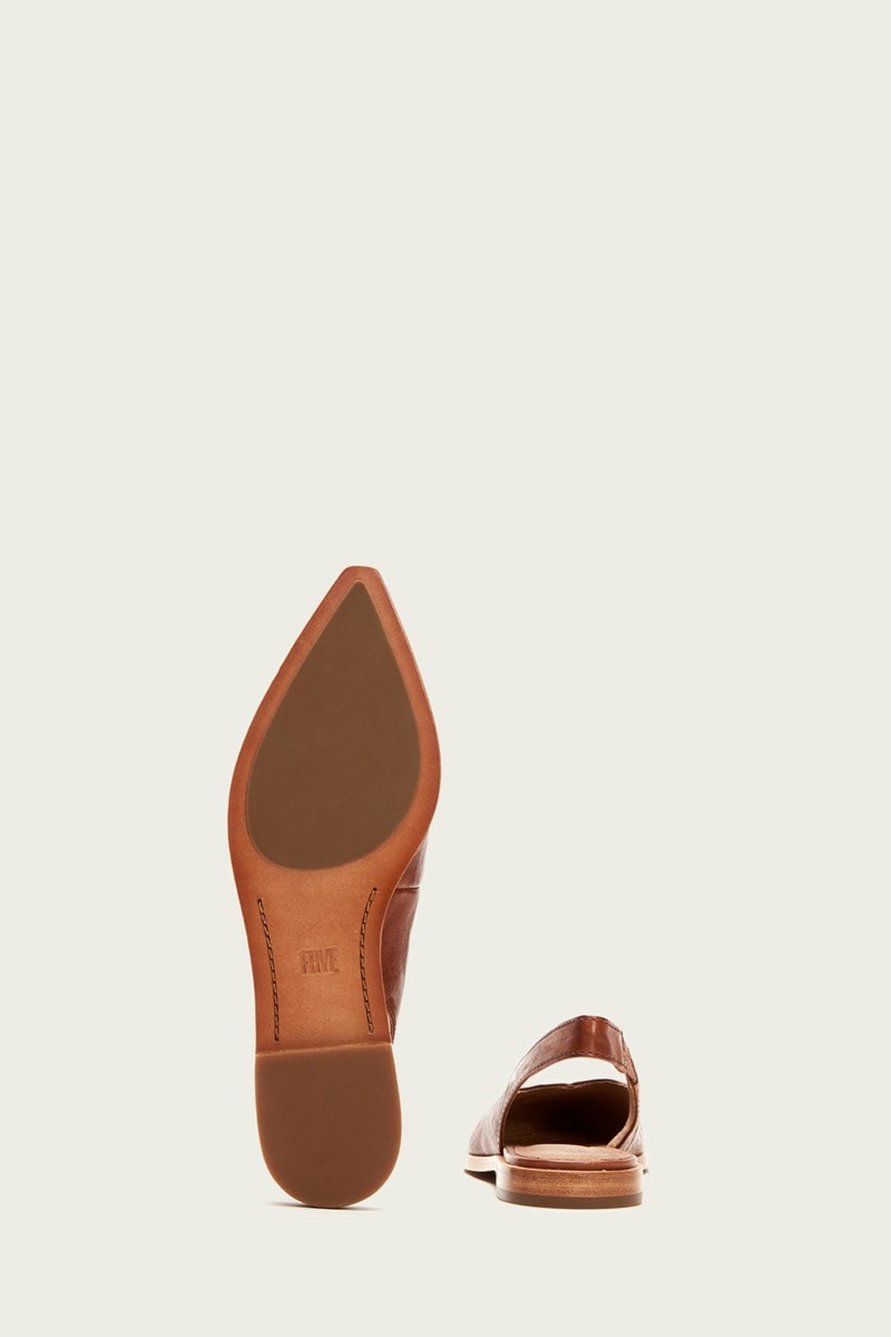 Brown Frye Kenzie Slingback Women Flats | ZVJR35721